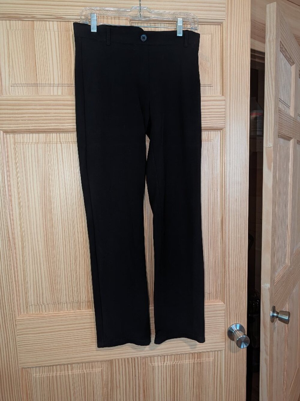 Betabrand Dress Pant Yoga Pants Black Straight Leg Medium Petite